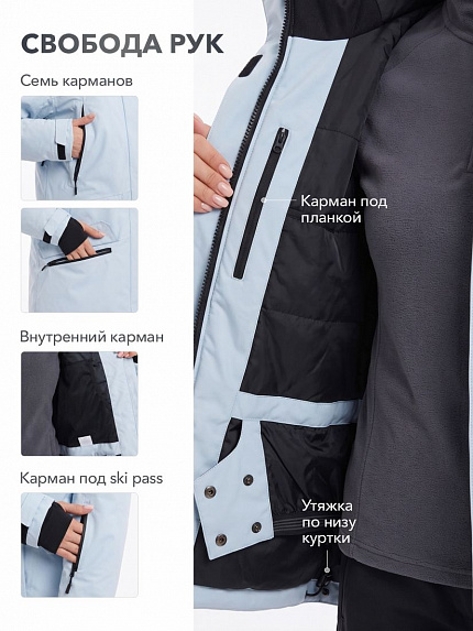  куртка утепленная женская "руада" (небесно-голубой) 