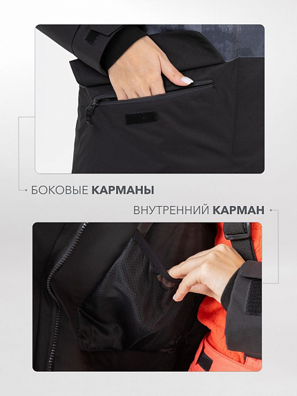  куртка утепленная женская "бирюса" (камуфляж серый) 