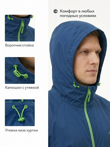  куртка ветрозащитная "бора" (синий) 