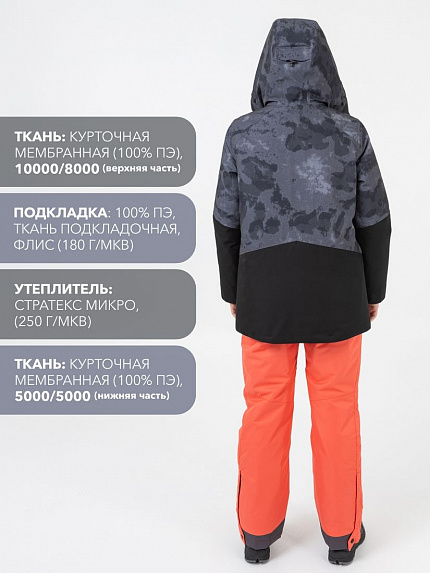  куртка утепленная женская "бирюса" (камуфляж серый) 